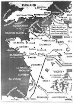 Map of French Coast, Dieppe Raid, published August 19, 1942