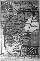 Map of Potential Bombing Paths from Turkey, published December 7, 1943