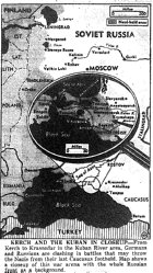 Map of Russia, Caucasus&mdash;Kerch to Krasnodar, Kuban River Area, published May 31, 1943