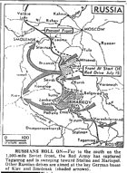 Map of Eastern Front, Kharkov, Bryansk, published August 31, 1943