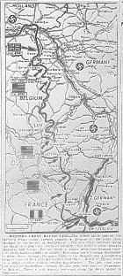 Map of 450-mile Western Front, from Holland to Switzerland, published November 22, 1944