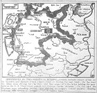 Map of Drives on Ruhr and Saar in West, Russian Drive through Hungary to Austria, published December 11, 1944