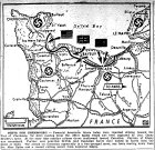 Map of Drive for Cherbourg, published June 10, 1944