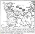 Map of Drive for Cherbourg, published June 15, 1944