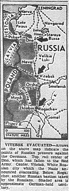 Map of Russia&mdash;Vitebsk, published February 26, 1944