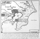 Map of Japan, Points of Navy and Air Force landings for occupation, published August 22, 1945